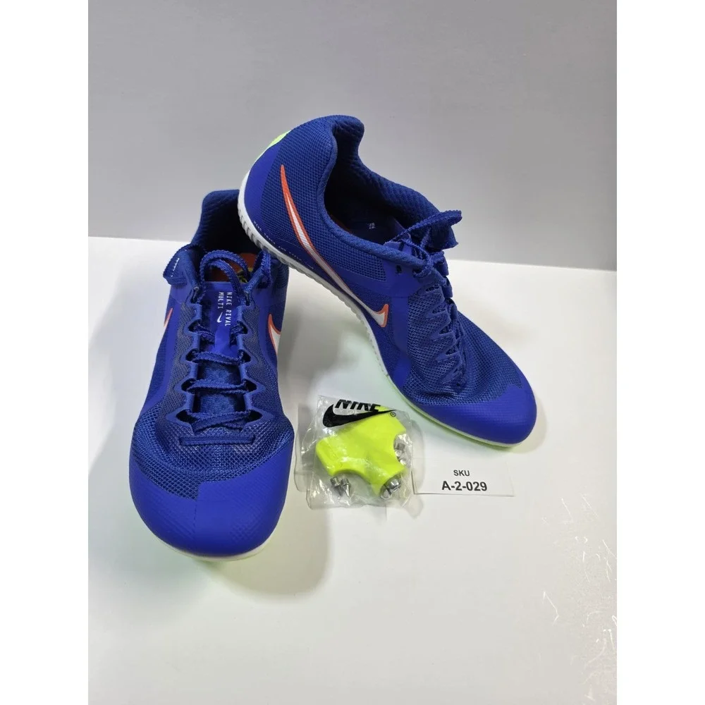 Nike Zoom Rival Racer Blue Safety Orange Track Shoes Mens Size 9
